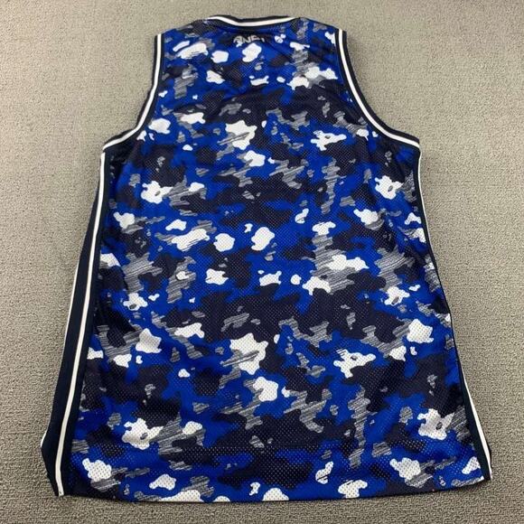 AND1 Basketball Jersey Men L Blue Camo Print Mesh Tank Logo Patch Sleeveless - Picture 2 of 8